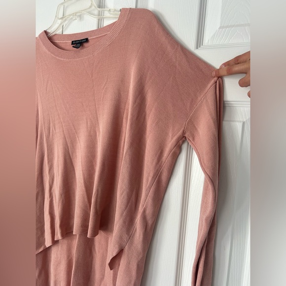 Eileen Fisher Top Hi Low Split Hem Long Doleman Sleeve Pale Blush Medium - Picture 9 of 16